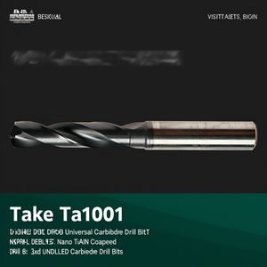 Foret universel en carbure Ttake Ta1001, revêtement Nano TiAlN, forets en carbure non percés 3Xd - Product Image 3