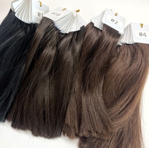 Extensiones de <span class=keywords><strong>Cabello</strong></span> Humano 100% Real, Aspecto Natural, Suave y Duradero, en Negro, Rubio y Castaño <span class=keywords><strong>Oscuro</strong></span> - Product Image 2