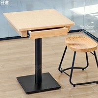 Tables à manger avec tiroirs, tables en bois massif sur mesure pour la restauration commerciale, les restaurants de restauration rapide, les tables carrées de petite taille, les tables en dalle de roche