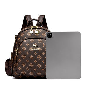 Sac à dos antivol portable à motif géométrique en PU de haute qualité avec cadre interne et sac à main de créateur pour usage quotidien des étudiants - Product Image 4