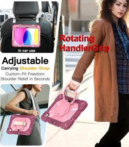 Étui robuste et résistant pour iPad A16 11e génération 10,9 pouces, avec béquille rotative à 360°, sangle de transport et emplacement pour stylet - Product Image 3