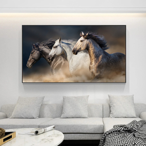 Quadro su <span class=keywords><strong>Tela</strong></span> con Tre Cavalli <span class=keywords><strong>in</strong></span> Corsa, <span class=keywords><strong>Stampa</strong></span> Artistica di Animali, Poster da Parete per Soggiorno, Decorazione Casa - Product Image 5
