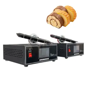 Rebanadora de pan de rollo suizo ultrasónica de 20kHz de rendimiento estable de venta directa de fabricantes, hoja de aleación de titanio de 2000W