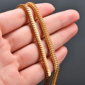 Collier chaîne délicat en acier inoxydable de 3,8 mm motif écailles de poisson pour femmes et hommes, couleur argent et or, ras-de-cou, accessoires de bijoux en métal - Product Image 2