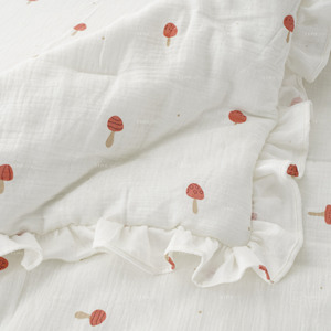 Edredón Delgado <span class=keywords><strong>para</strong></span> <span class=keywords><strong>Cuna</strong></span> de 47"x59" 100% Muselina <span class=keywords><strong>para</strong></span> Bebés, Mantas Suaves y Transpirables de Algodón Muselina con Volantes <span class=keywords><strong>para</strong></span> Niñas y Niños - Product Image 3