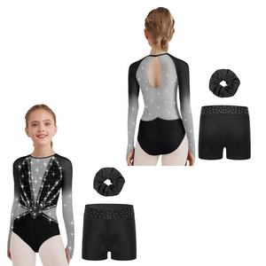 Tenue de gymnastique et de danse pour filles de 6 à 16 ans, justaucorps avec short, pour spectacles sur scène, compétitions, fabricant de vêtements de danse - Product Image 5