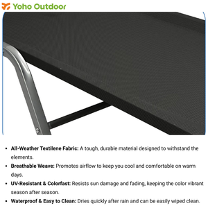 Chaise longue réglable en aluminium avec dossier à cinq positions et cadre tout temps pour patio extérieur et hôtel - Product Image 6