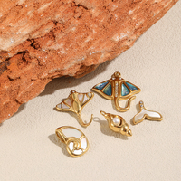 Accessoires de bijoux DIY pour l'Europe et l'Amérique, pendentif coquillage queue de poisson en acier inoxydable plaqué or 18 carats, vente en gros