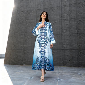 Robe Abaya en Polyester Imprimée Personnalisée de Haute Qualité pour Femmes Musulmanes, Élégante pour les Soirées et la Vente en Gros - Product Image 2