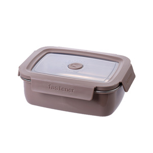 Lonchera cuadrada con cierre hermético para almacenamiento de alimentos, para trabajadores de oficina y estudiantes, contenedor portátil de color sólido - Product Image 5