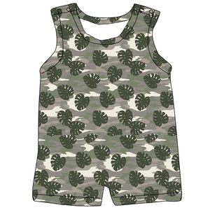 Mono de Verano Personalizable para Bebé Niño, Estampado de Tiburón, Chaleco con Broches, Pantalones Cortos, Tallas Grandes, Logotipo Personalizable de Fábrica para Niños Pequeños - Product Image 1