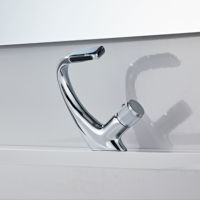 Grifo de Lavabo de Baño Moderno de Latón Ennegrecido con una Sola Manija, Montado en la Cubierta, con Cartucho de Cerámica