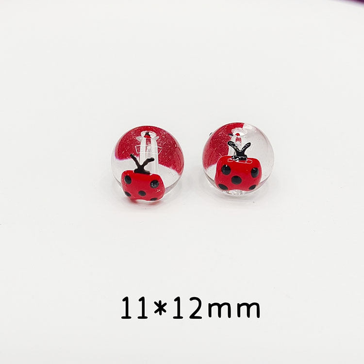 12 coccinelles rouges colorées