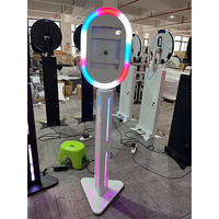 Photo Booth DSLR Modern Retro Persegi Panjang Baru untuk iPad dengan Penutup Lampu RGB dan Stiker Aksesoris Kustom