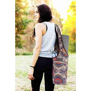 FOXA Canvas Yoga Mat <b>Bag</b> One Size Bohemian Style With Large Pockets For Yoga Pilates <b>Accessories</b> - Product Image 5