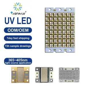 Módulo COB Tianhui LED UV de alta potencia 365nm, 385nm, 395nm, 405nm curado de impresión de inyección de tinta 5075mmUVA tablero LED