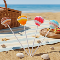 Sucettes en forme de coquillage colorées de 12 g, bonbons durs aux fruits mélangés pour les fêtes d'enfants et les cadeaux