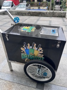 Carrito de Comida Móvil de Acero Inoxidable con Aislamiento y Refrigeración para Bebidas Pequeñas y <span class=keywords><strong>Leche</strong></span>, en Venta - Product Image 2