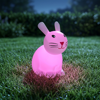 Lampe LED Lumineuse en Forme de Lapin, Étanche IP65, Rechargeable, Veilleuse Animale pour Jardin, Patio, Cour, Décoration de Fête en Extérieur