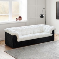 Canapé modulable 3 places Zayshine en velours chenille blanc de luxe, style rétro français, pour salon, appartement ou villa – Canapé de loisirs design