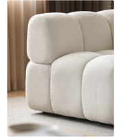 Canapé modulaire en forme de L confortable et élégant pour salon, couleur beige, style nuage, design français