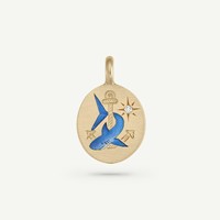 Kalung jimat gajah berenamel hewan Enamel kustom kalung pecinta hewan merpati bunga aster krisan hiu ular
