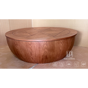 Lowest Price Nordic Brown Wooden Coffee Table <b>Large</b> Round Shape Coffee Table for Living Room With Storage Brown Wooden Coffee Ta - Product Image 3