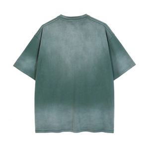 Camisetas Blancas con Lavado Ácido y Tinte Personalizado, 100% Algodón, Lavado Ácido, Color Degradado Vintage, Talla Grande, Camisetas para Hombre - Product Image 5