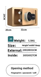 Chuan Kun 20FSC Hot Sale Smart Metal Safe <b>Box</b> with Electronic Digital <b>Lock</b> WiFi Fingerprint <b>Lock</b> for Home & Office Steel Storage - Product Image 2