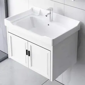 Bassin de vanité de table de bassin d'armoire de salle de bains de couleur blanche