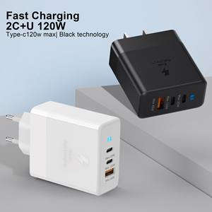 Adaptor pengisi daya dinding ponsel, untuk iphone 16 15 14 13 12 11 Pro Max Xiaomi Samsung 1 USB <span class=keywords><strong>2</strong></span> Tipe C <span class=keywords><strong>3</strong></span> port 120W PD pengisian cepat - Product Image 6