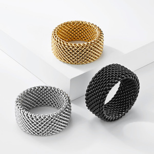 Unisex trendy <b>titanium</b> steel woven <b>rings</b> for men and women, niche, stylish, high-end, colorfast. - Product Image 5