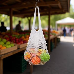 Borsa a rete Ilan 25x35x38 cm, riutilizzabile, in cotone organico, ecologica - Product Image 3