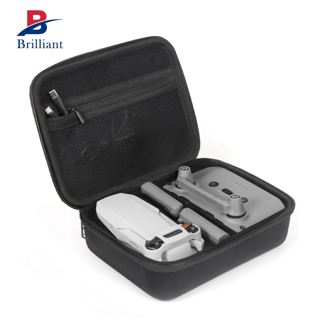 Brilliant Custom Travel Eva Drone Carrying Case with Double Zipper Portable Hard Shell Storage Case for Mavic Mini 2