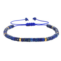 2025 pierre naturelle cristal guérison bohème perle Bracelet chaîne réglable précieux plat entretoise perle Turquoise bambou pour les femmes