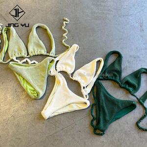 Traje de Baño Deportivo Elástico Acanalado para Niñas, Multicolor, Reciclado, Doble Línea, Bikini Brasileño, Venta Caliente, Ropa de Playa Moderna - Product Image 2