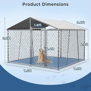 Canile per cani da esterno canile per cani pesanti da esterno cuccia per animali domestici, con copertura impermeabile per fattoria in giardino - Product Image 2