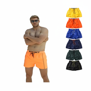 Pantaloncini Casual da Spiaggia SHARK ONE PLUS per Uomo, Taglie Forti, Vita Bassa, Stampa Leopardata a Righe, Senza Cuciture, Finitura Lavata, Made in China - Product Image 1