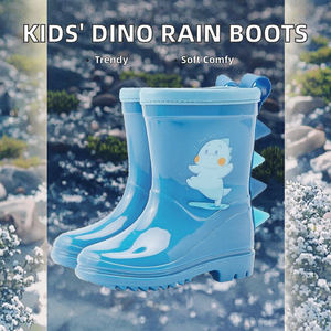 Botas de Lluvia para Niños al por Mayor, Diseño de Dinosaurio, Suaves y Cómodas, Zapatos Azules para Exteriores para Niños - Product Image 2