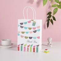 Sacs cadeaux en papier blanc recyclables imprimés de dessins animés pour fêtes d'anniversaire d'enfants - Vente en gros