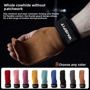 Guantes <span class=keywords><strong>de</strong></span> cuero con correa <span class=keywords><strong>de</strong></span> asistencia para fitness, protección <span class=keywords><strong>de</strong></span> palma, agarre antideslizante y resistente al desgaste para dominadas, soporte <span class=keywords><strong>de</strong></span> <span class=keywords><strong>muñeca</strong></span> para adultos, <span class=keywords><strong>ejercicio</strong></span> en barra única - Product Image 5