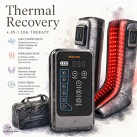 Masseur de jambes à compression d'air progressive séquentielle à 6 chambres avec chaleur, sans fil, type C, bottes de récupération
