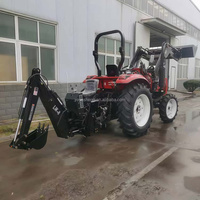 4x4 Landwirtschaftlicher Radtraktor mit Heckbagger im Angebot, Anhängbare Baggerlader, Neuzustand, Ladermaschine mit Kernpumpenkomponente