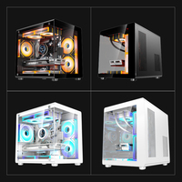 Boîtier de jeu PC en alliage d'aluminium Tengda Factory Direct, format Mid-Tower, panneau latéral vitré, compatible ITX/MATX, prend en charge les cartes graphiques jusqu'à 330 mm.