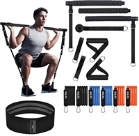 Logo personnalisé direct d'usine Kit de barre de Pilates portable à 3 sections multi-usages Barre d'entraînement de traction 30 LB-160 LB