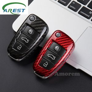 Coque de protection pour clé de voiture en fibre de carbone pour <span class=keywords><strong>Audi</strong></span> A1 A3 <span class=keywords><strong>S3</strong></span> A4 S4 B7 B8 A5 S5 A6 A7 A8 RS3 RS5 RS4 TT RS Q3 Q5 Q7 - Product Image 4