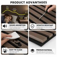 Panneaux muraux acoustiques en MDF, panneaux de grille absorbant le son pour appartement, home cinéma, bureau