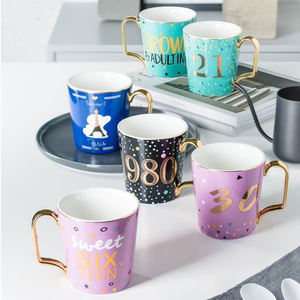 Tazas de Café de Cerámica de Lujo al por Mayor, Tazas para Desayuno, Leche, Agua, Ecológicas, Vintage, Creativas, para Parejas, Regalos de Cumpleaños, Navidad - Product Image 1