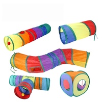 Accessoires pour animaux de compagnie, fournitures pour chats en gros, tunnel interactif pliable pour chat en forme de ST, écologique