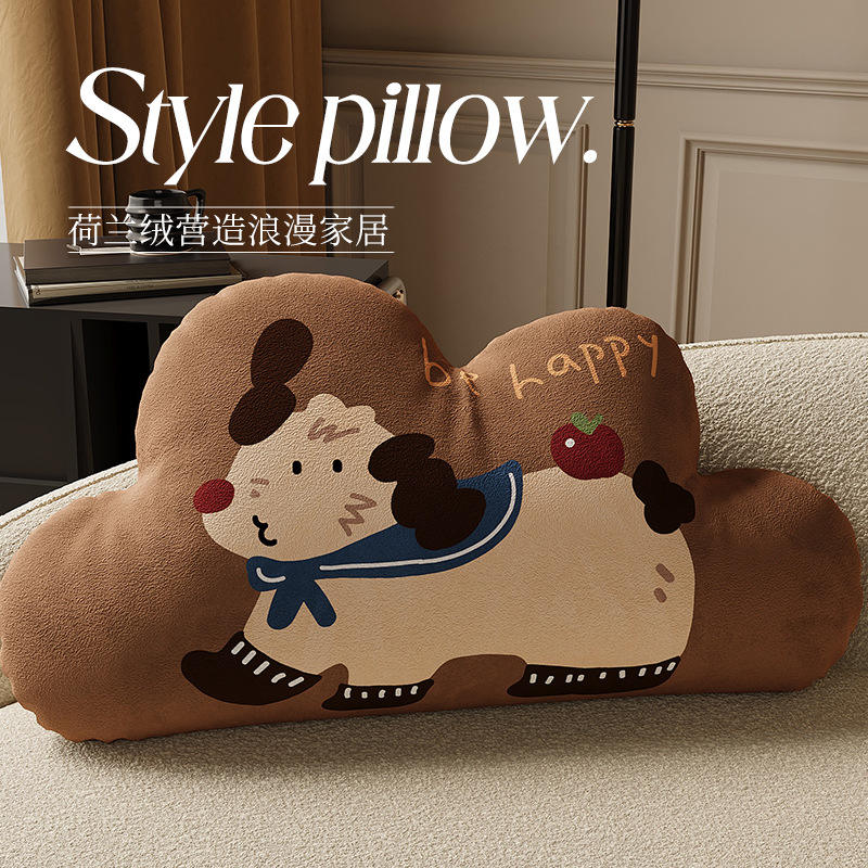 ผ้าพันคอสุนัขสีขาว [Luxury Cloud Design, พิมพ์สองด้าน]